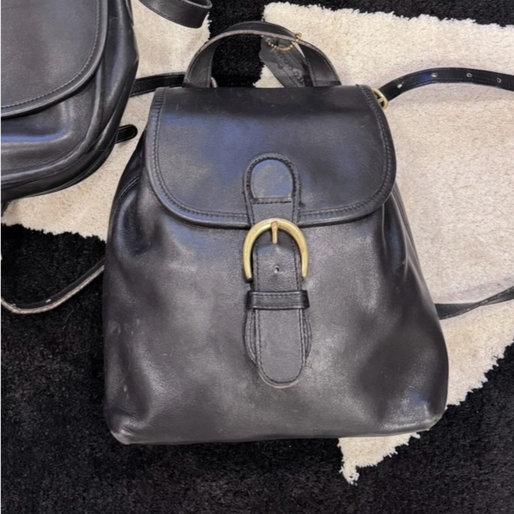 Vintage coach Black Leather Backpack